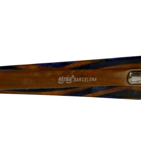 Etina Barcelona Eyeglasses Palma Metal Plastic Blue Orange 47-18-135 - Picture 10 of 10